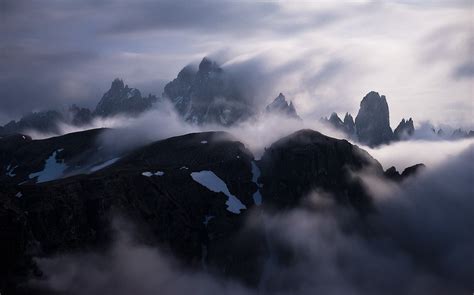Nature Landscape Mist Mountain Alps Clouds Italy Snowy Peak Summit Wallpapers HD