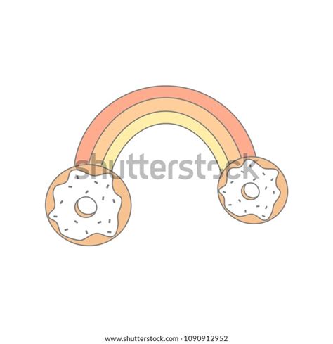 Cute Cartoon Rainbow Donuts Vector Colorful Stock Vector Royalty Free