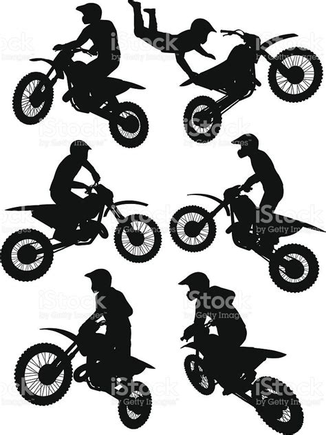 Download Motocross bikers silhouettes. (com imagens) | Motocross, Desenho moto, Silhueta
