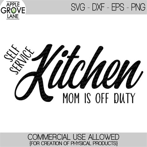 Moms Kitchen Svg Kitchen Svg Self Service Kitchen Svg Etsy