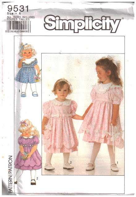 Simplicity 9531 Girl S Dress And Purse Size 3 4 5 6 Uncut Sewing Pattern