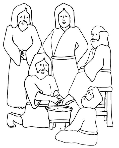 Jesus Washes The Disciples Feet Coloring Page Jesus Washes His