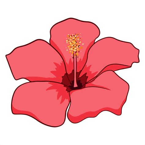 Planta Tropical Flor Brillante En Estilo De Dibujos Animados 2815759
