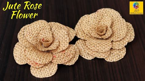 How To Make Jute Flower Diy Rose Flower With Jute Jute Craft Decoration Design Youtube