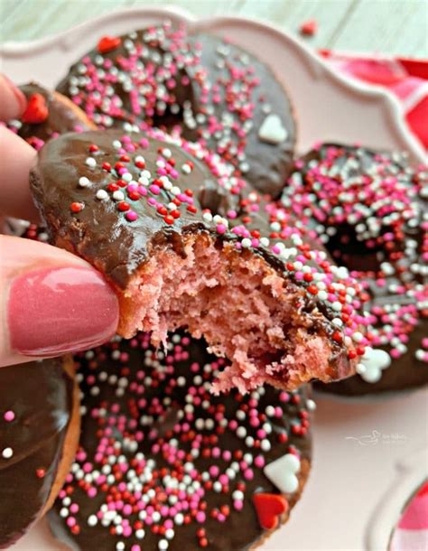 Baked Chocolate Covered Strawberry Donuts With Real Strawberries