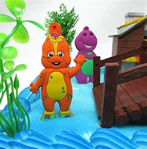 Barney Birthday Cake Topper Set Barney The Big Purple Dinosaur Bj