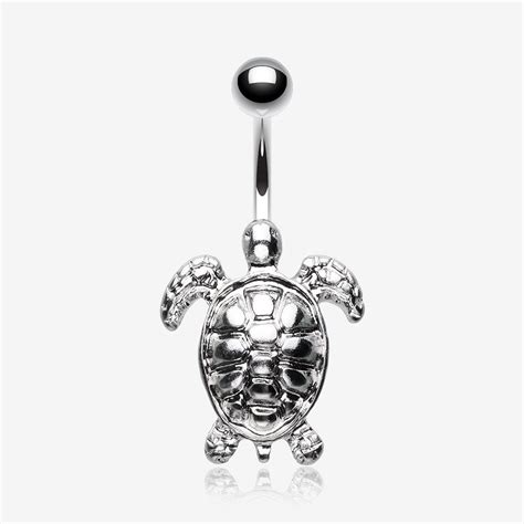Sea Turtle Steel Belly Button Ring In Belly Button Rings Belly