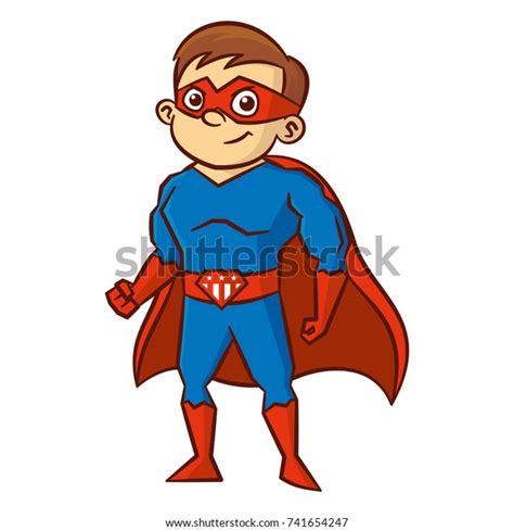Superhero Boy Cartoon Character Stock Vector Royalty Free 741654247