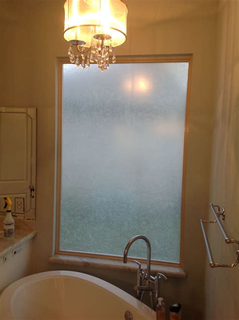 Window Film In The Bath Giving This Window A Frosted Look Window Film