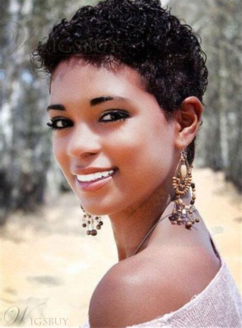 African American Short Kinky Black Curly Hair Capless Wigs For Sale