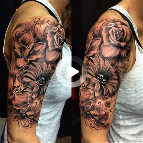 flowers in 2020 sleeve tattoos sleeve tattoos for women quarter sleeve tattoos