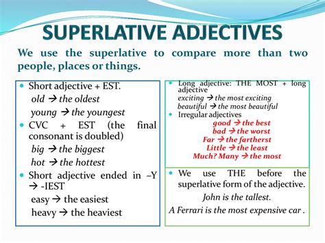 Comparative And Superlative Adjectives Grammar Online Presentation