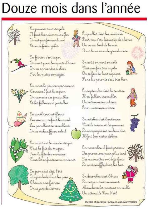 An Image Of A Poem Written In French With Pictures Of People And Trees