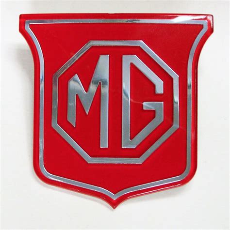 Mgb And Mgbgt British Made Red And Silver Front Grill Badge Bhh829 Ebay