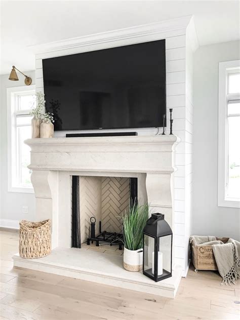 Spruce up your new or existing fireplace with a shiplap surround! Limestone Fireplace This classic Limestone fireplace ...