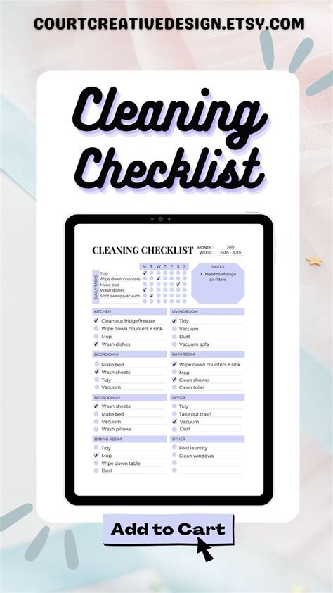 Printable Editable Cleaning Checklist Template Printable Templates Sexiz Pix