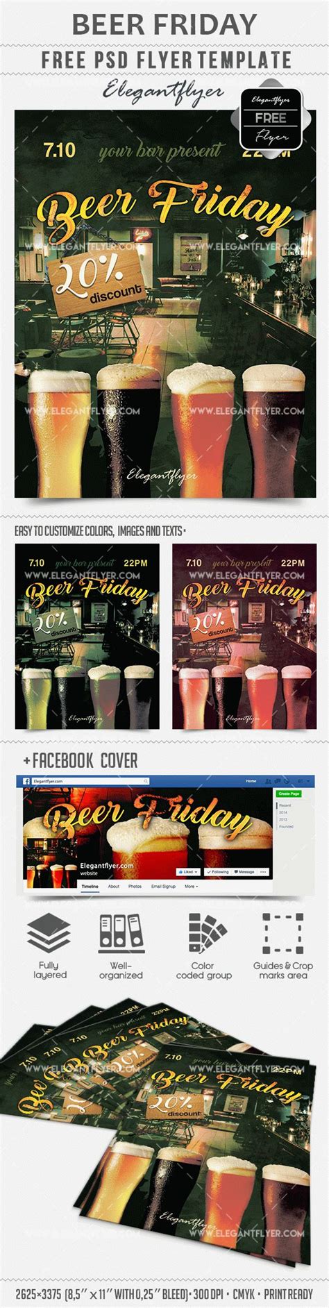 14 free after effects templates for openers.don't know how to begin your next video? Beer Friday - Free PSD Template + Facebook cover - by ...