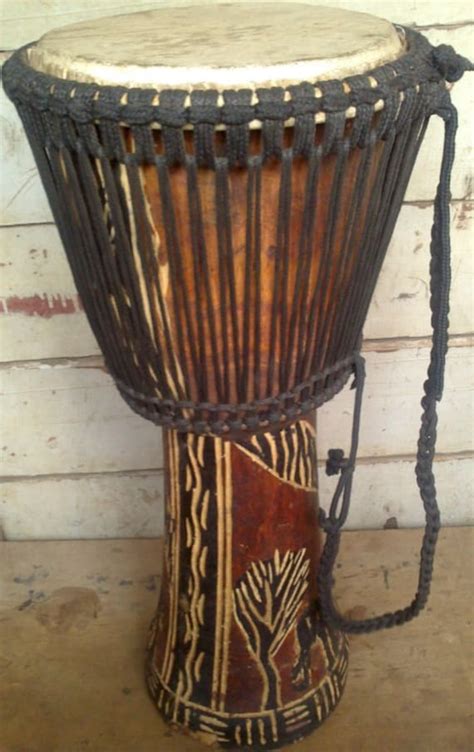 Djembe Drum Hand Carved African Instrument Genuine African Art