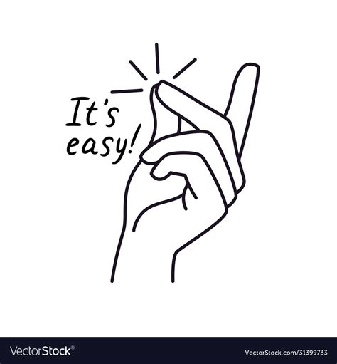 Snapping Finger Easy Gesture Sketch Royalty Free Vector