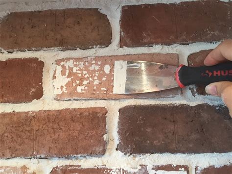 Use a cold chisel to chip away loose mortar, until you reach. Do-It-Yourself Brick Veneer Backsplash - Remington Avenue