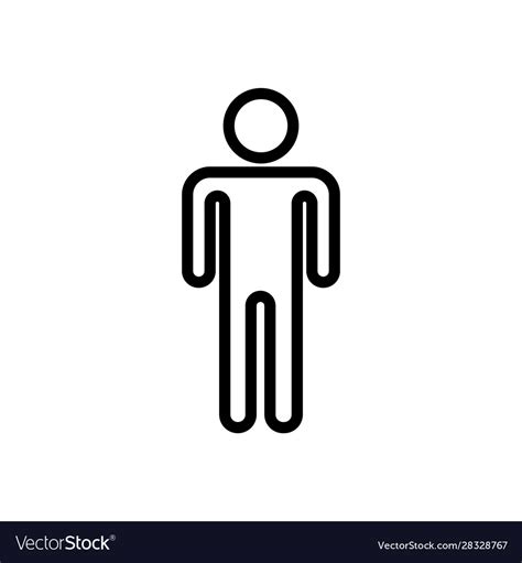 Men S Toilet Icon Isolated Contour Symbol Vector Image
