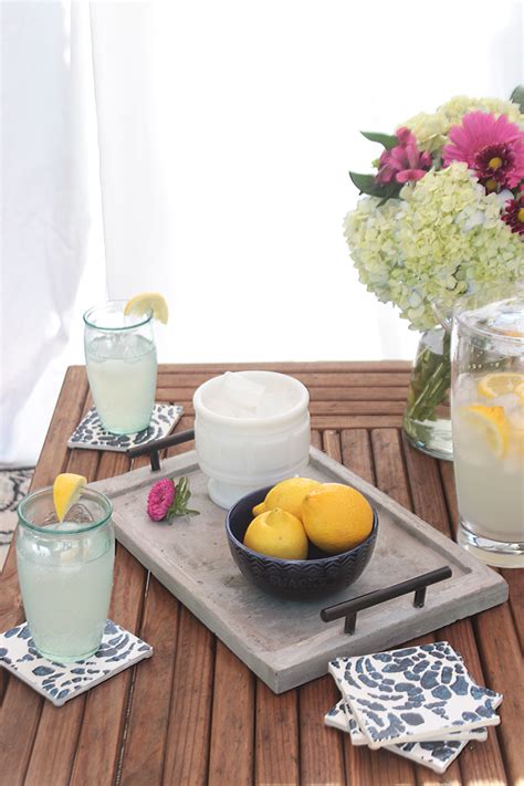 DIY Concrete Tray with Removable Coasters - Shades of Blue Interiors