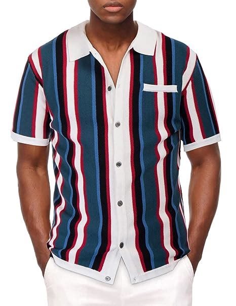 Buy Pj Paul Jones Mens Short Sleeve Stripe Polo Shirt Casual Lapel