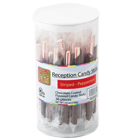 Striped Reception Candy Sticks Chocolate Peppermint Wrapped Candy