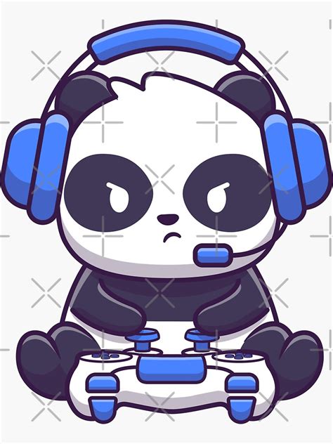 Gaming Panda Sticker For Sale By Renju1902 Redbubble