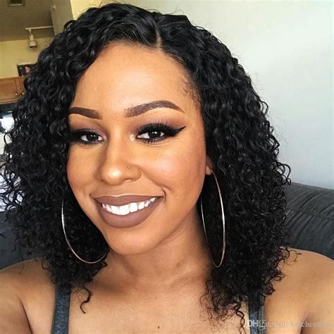 Short Jerry Curly Lace Front Human Hair Wigs For Black Women Water