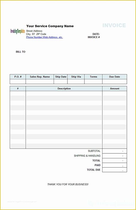 Free Blank Invoice Template Excel Of Blank Invoices To Print Mughals