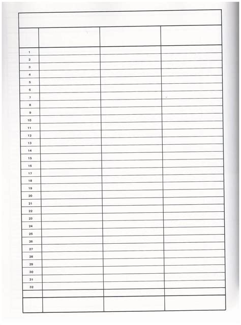 10 Best Images Of Printable Blank Charts With Columns 4 3 In 3 Column