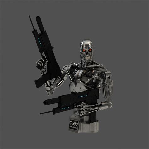 Terminator T 800 Endoskeleton Bust 3d Model Cgtrader