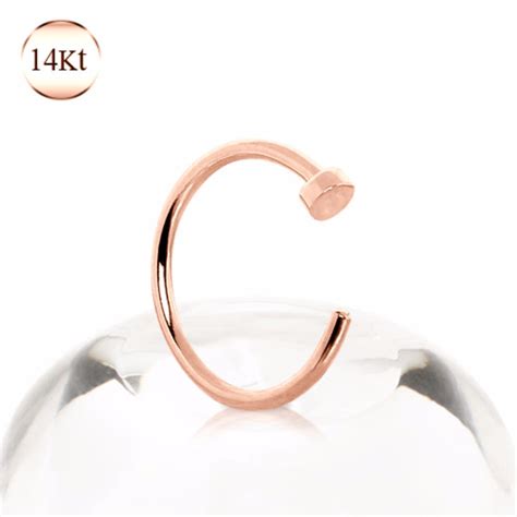 14kt Rose Gold Nose Hoop Ring Wildklass Jewelry