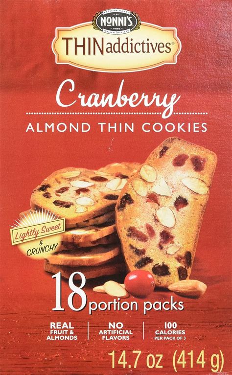 Nonnis Thinaddictives Cranberry Almond Thins 18 Freshness Packs 147