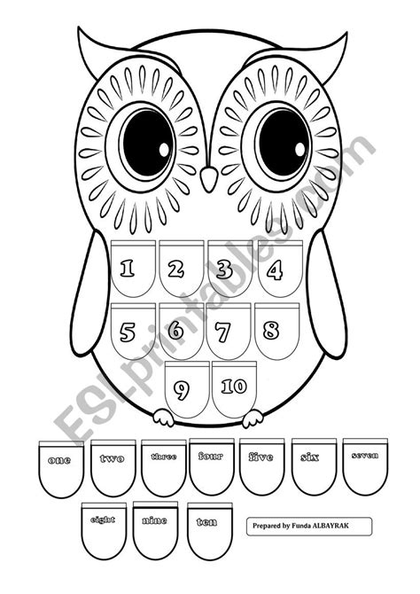 Numbers Owl Esl Worksheet By Butimar