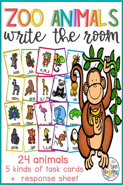 Zoo Animals Write The Room Spelling Activities Word Games For Kids