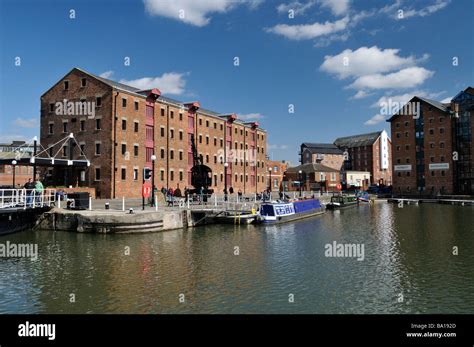 Refurbished Old Industrial Buildings Along Quay Side Of Gloucester