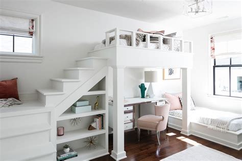 This is a new upgraded table and chair set with adjustable height. Pink Accents Built In Bed Bunk Beds With Stairs Girls Room ...