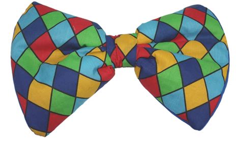 Adults Multicoloured Harlequin Giant Bow Tie Funny Clown And Circus Fancy