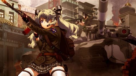 Anime Girls With Guns Wallpapers Wallpaperboat