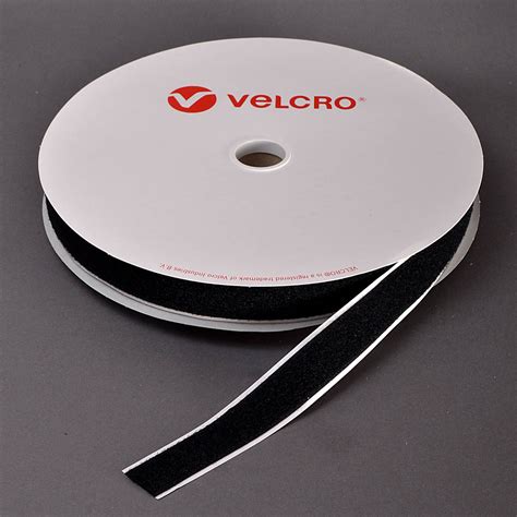 25mm Self Adhesive Velcro Brand Black Loop 25m Roll Rt6
