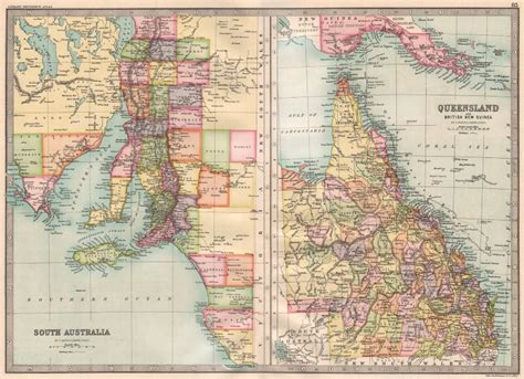 Australia Queensland South 1890 Old Antique Vintage Map Plan Chart