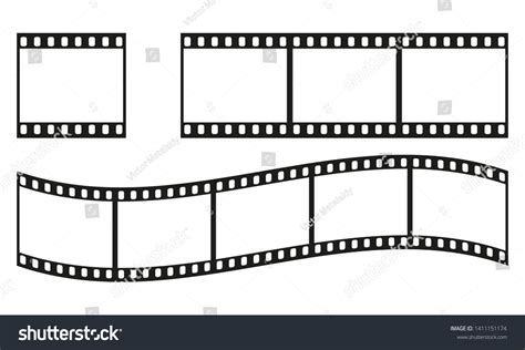 Film Strip Frame Border Set Photo Stock Vector Royalty Free 1411151174