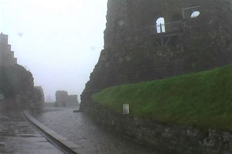Inside The Wall Of Scarborough Castle During A Foggy Mist