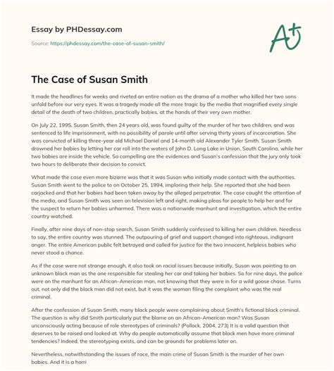 The Case Of Susan Smith