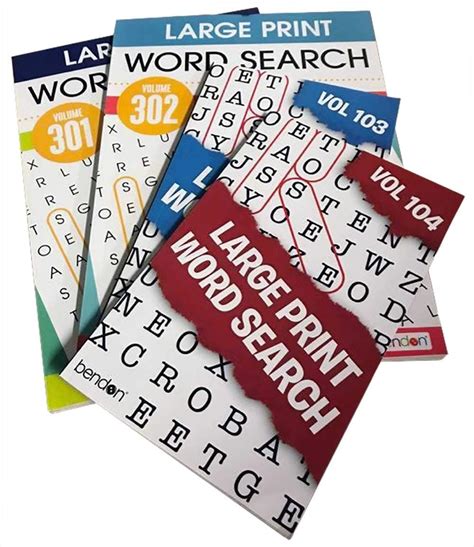 Word Find Puzzle Books For Adults Seniors Set Of 4 Jumbo
