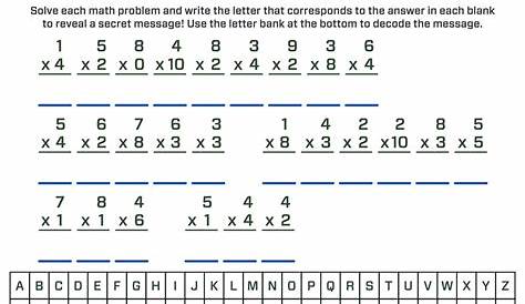 Get The Message Math Worksheet