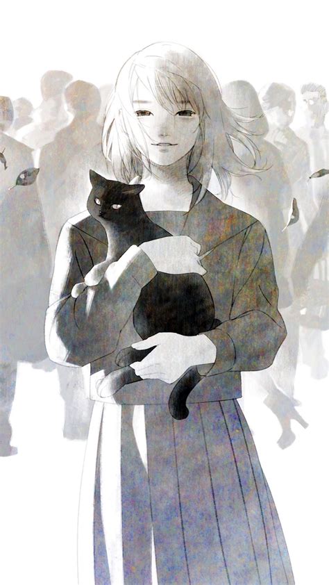 Download Wallpaper 1440x2560 Anime Cat Girl Crowd Art
