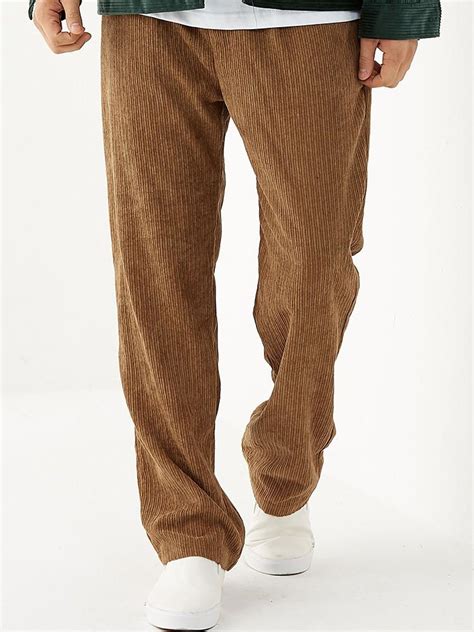 mens vintage corduroy solid color loose fit casual pants mens pants fashion loose pants